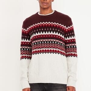 Old Navy Red Wine SoSoft Fair Isle Sweater